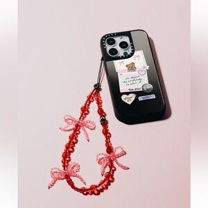 Casetify phone charm Bow Phone Charm - Frosted red Bows
